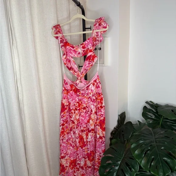 Floral Maxi Dress with Cutouts - Size XL - Picture 6 of 9